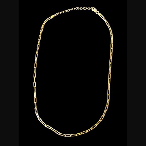 925 Sterling Gold Vermeil 3mm 18.25" Paperclip Chain Necklace - Picture 1 of 9